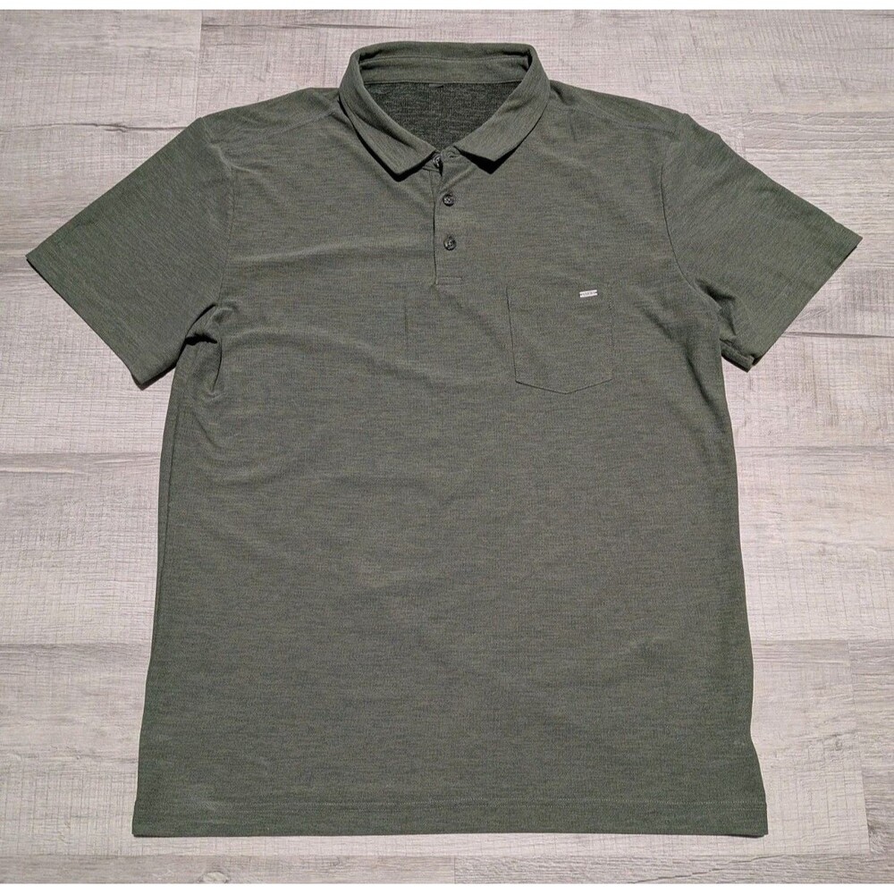 VUORI Short Sleeved Knit Stretch Polo Golf Shirt Men's Sz Large Green V164